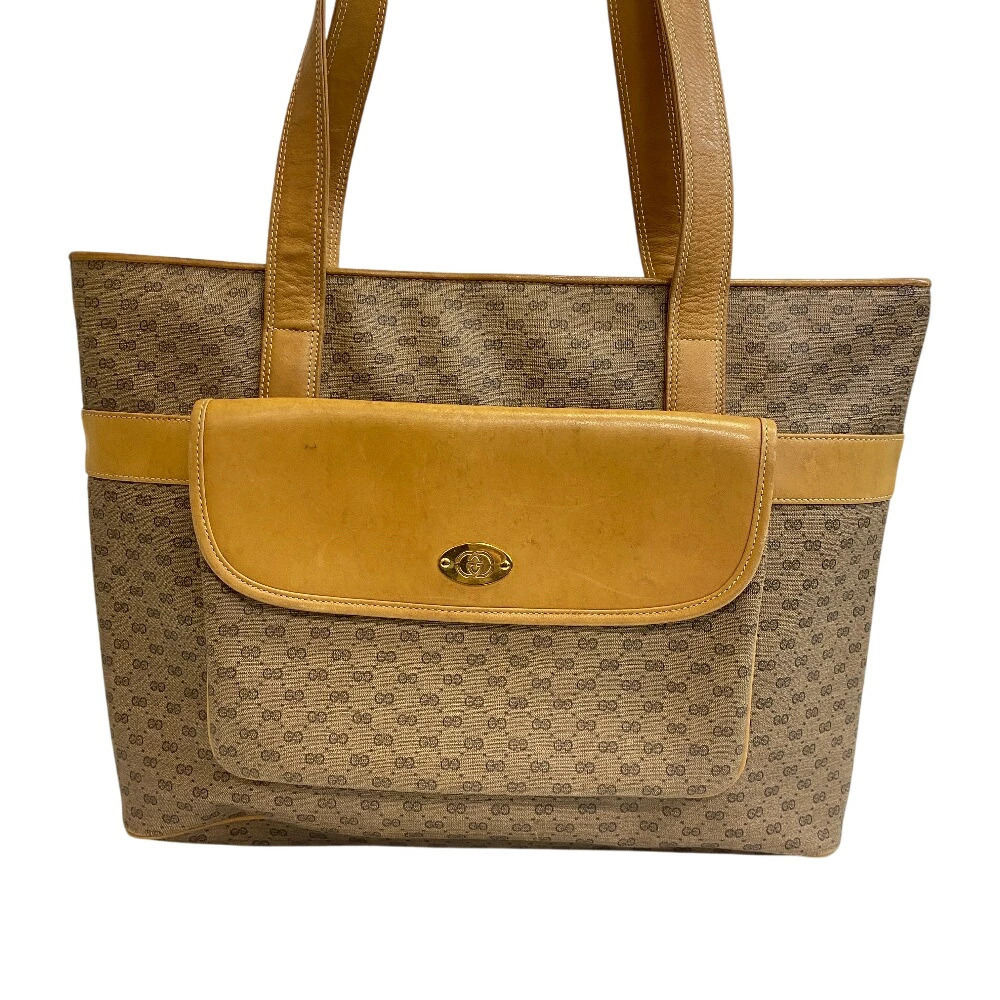 GUCCI GG Tote Bag Handbag Shoulder Brown
